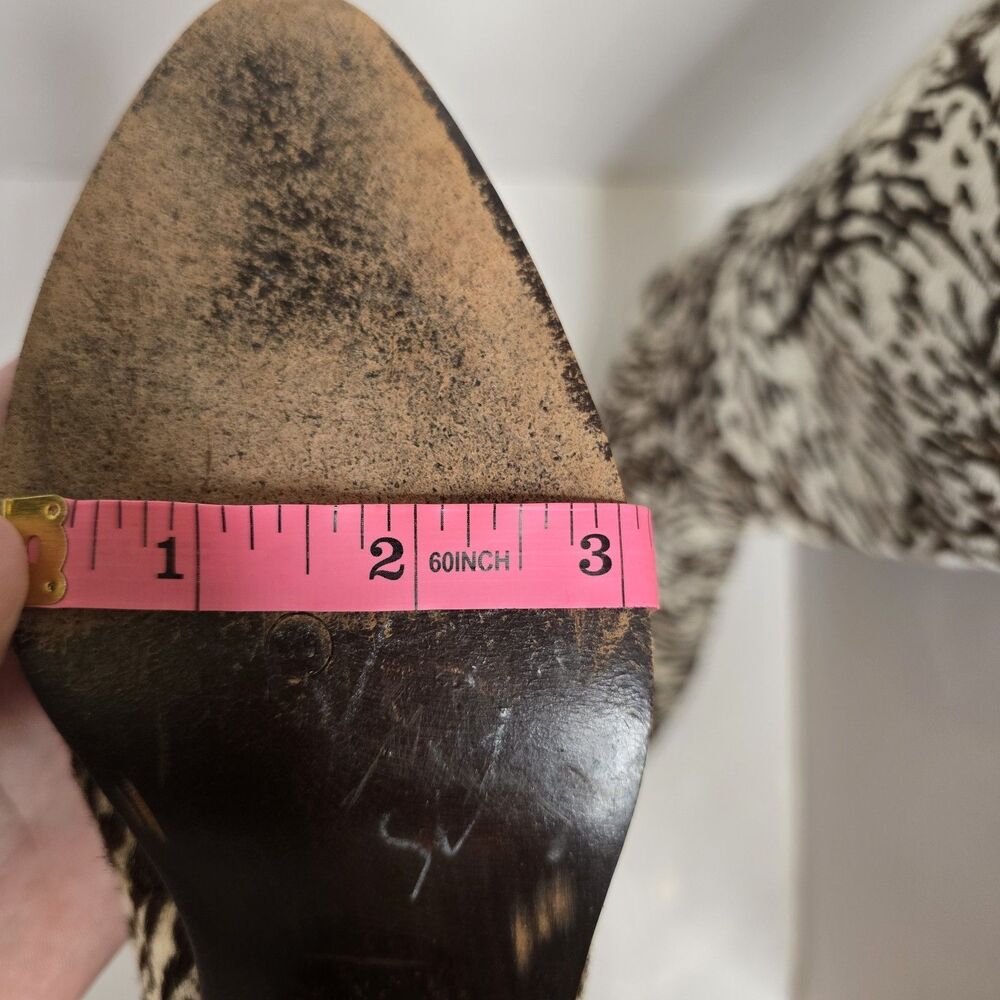 Vintage MAUD FRIZON Zebra Animal Print Calf Hair Brown Beige Boots Size 35 - Picture 13 of 16